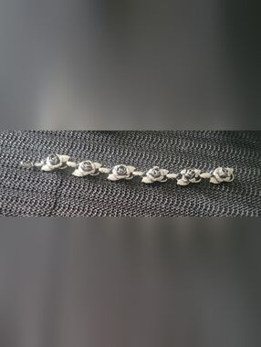 Vintage Silver Craft Rosebud Link Bracelet 1940s